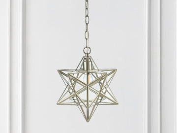 Stellaa 12" Moravian Star Metal/Clear Glass LED Pendant